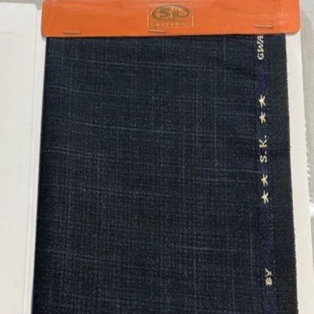Black Check Polyester Trouser Fabric In Bhilwara
